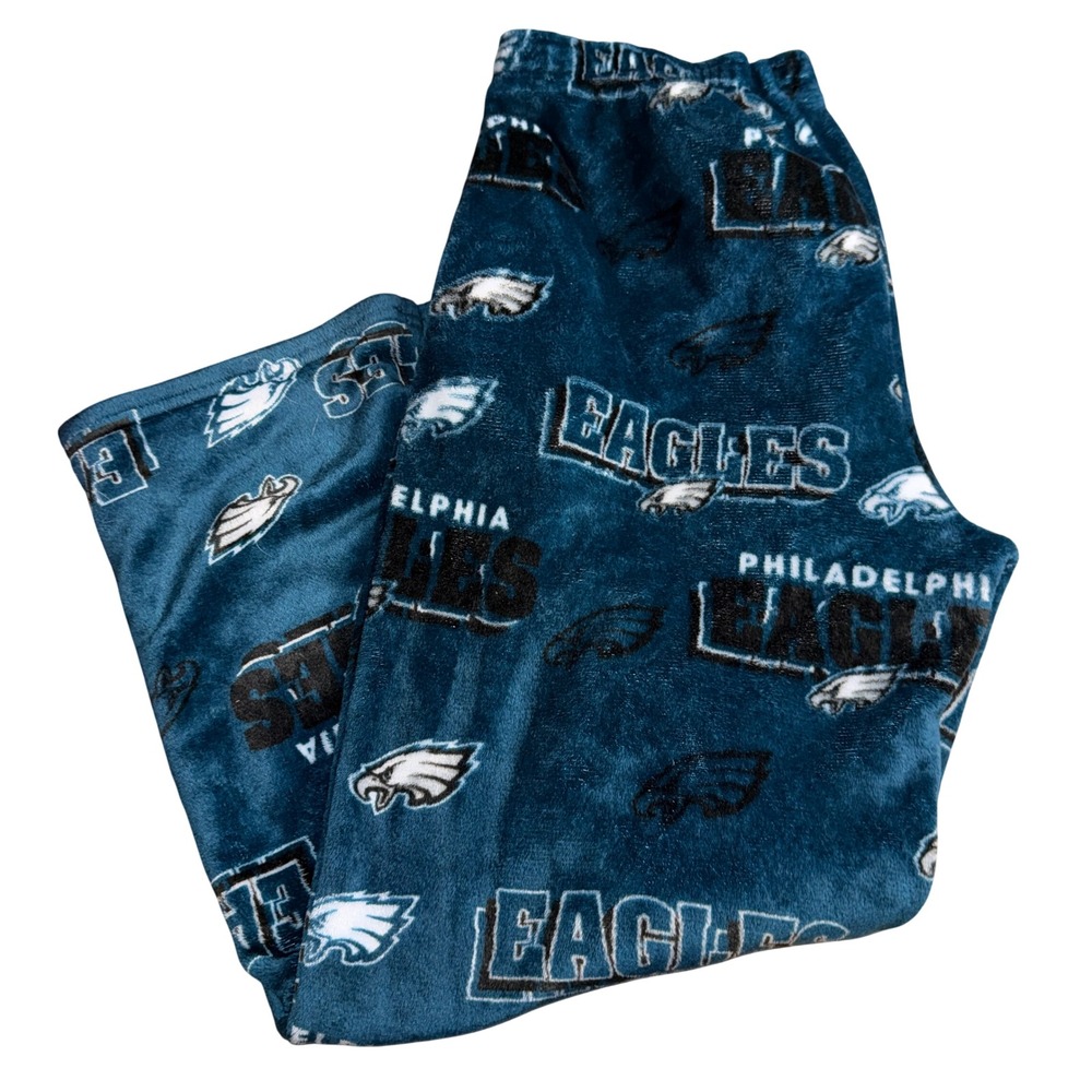 NFL Team Apparel Pajama Pants XXL Green Philadelphia Eagles Fleece Drawstring